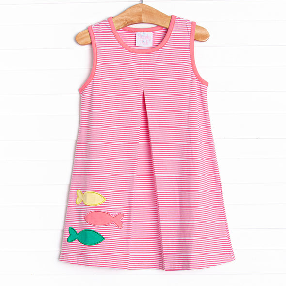 School of Fish Applique Dress, Pink