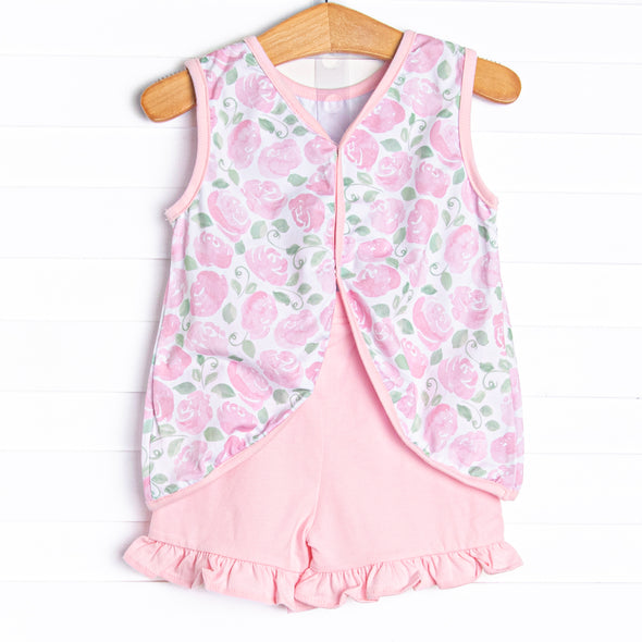 Rose Garden Short Set, Pink