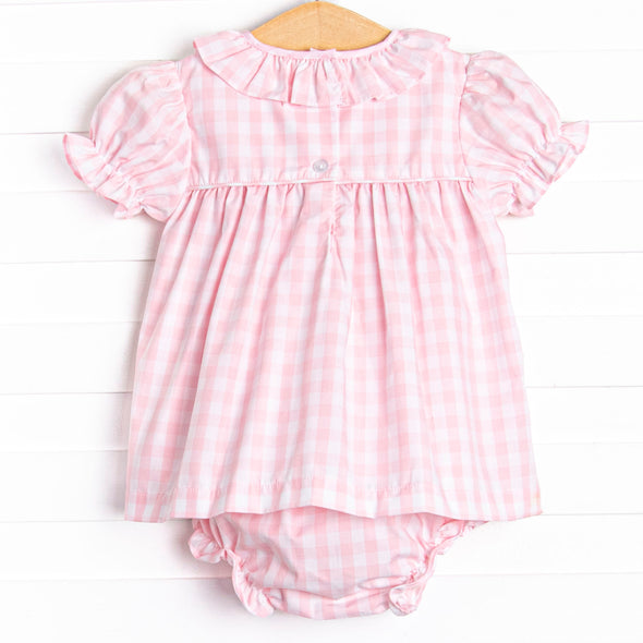 All Decked Out Smocked Diaper Set, Pink