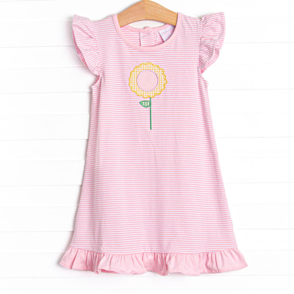 Sunflower Summer Applique Dress, Pink