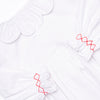 Holly Leaf Holiday Smocked Bubble, White