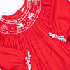 Prancer and Dancer Smocked Bishop Dress, Red