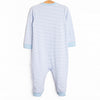 Perfect Pal Applique Romper, Blue Stripe