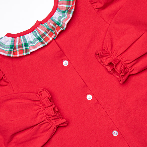 Home for the Holiday's Smocked Skirt Set, Red