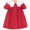 Tis the Season Embroidered Swiss Dot Dress, Red