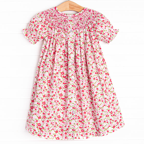 Pink-ing of You Smocked Bishop Dress, Pink