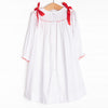 Let's Be Jolly Smocked Bishop Dress, White