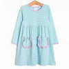 Amelia Dress, Mint Stripe