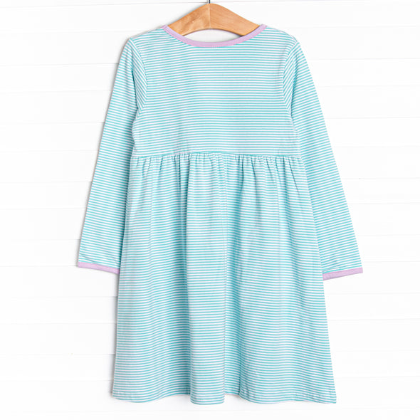 Amelia Dress, Mint Stripe