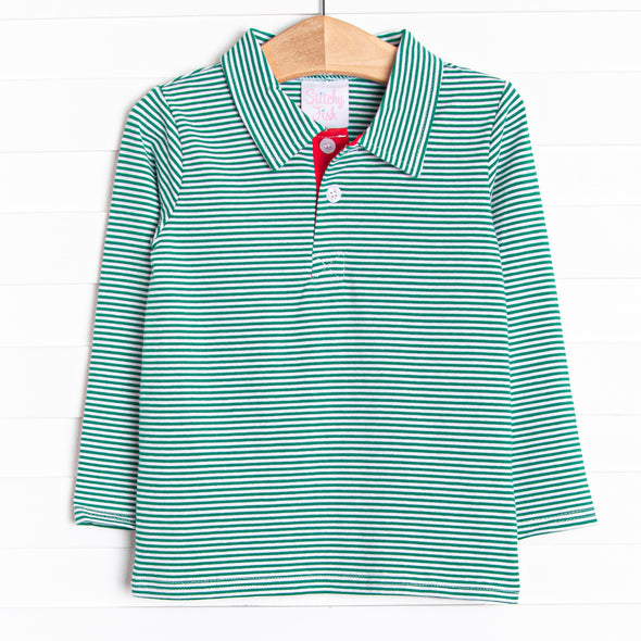 Doorbuster: Spearmint Stripes Polo, Green