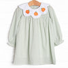 Posh Pumpkins Embroidered Dress, Green