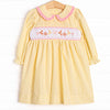 Frills and Fall Smocked Dress, Yellow