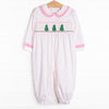 Dots and Decorations Smocked Romper, Pink