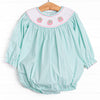 Gourd-geous Ginghams Smocked Bubble, Mint