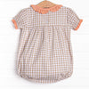 Thanksgiving Day Embroidered Girl Bubble, Tan