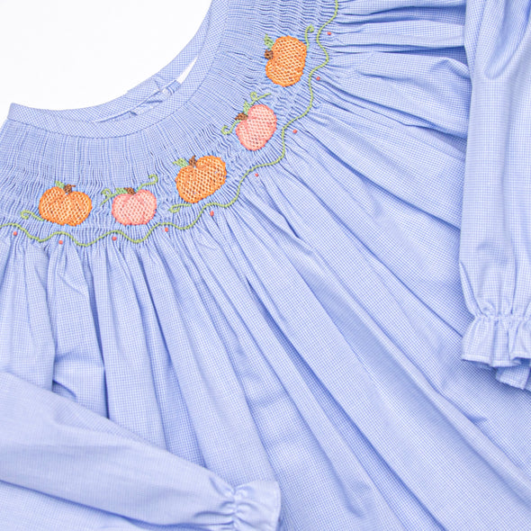 Pumpkin Patch Princess Smocked Bubble, Blue