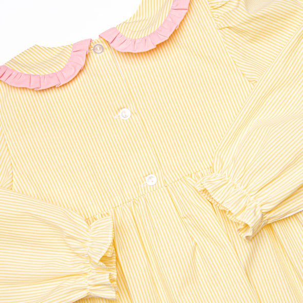 Frills and Fall Smocked Dress, Yellow