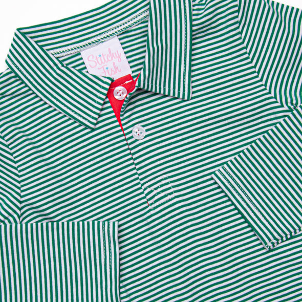 Doorbuster: Spearmint Stripes Polo, Green