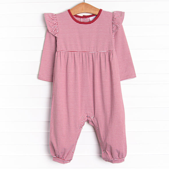 Gracie Romper, Red Stripe