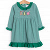 Christmas Eve Cookies Applique Dress, Green