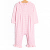 Lexie Ruffle Romper, Pink Stripe