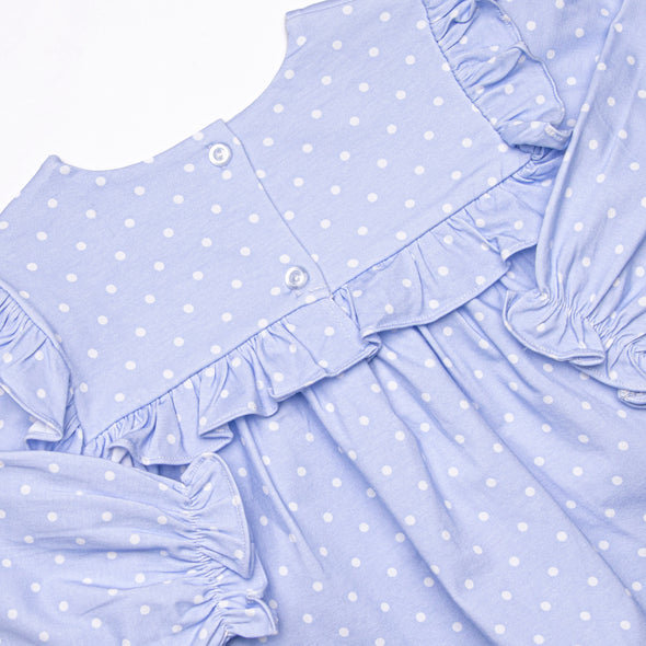 Periwinkle Polka Dot Diaper Set, Blue