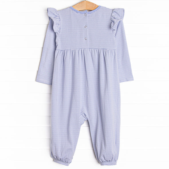 Gracie Romper, Periwinkle Stripe