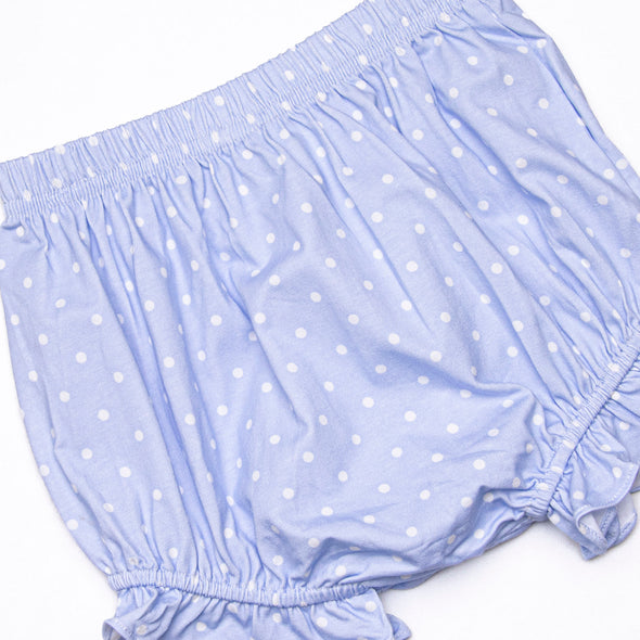 Periwinkle Polka Dot Diaper Set, Blue