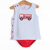 Rescue Squad Applique Diaper Set, Red