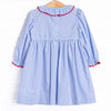 Santa's Coming Smocked Dress, Blue Gingham