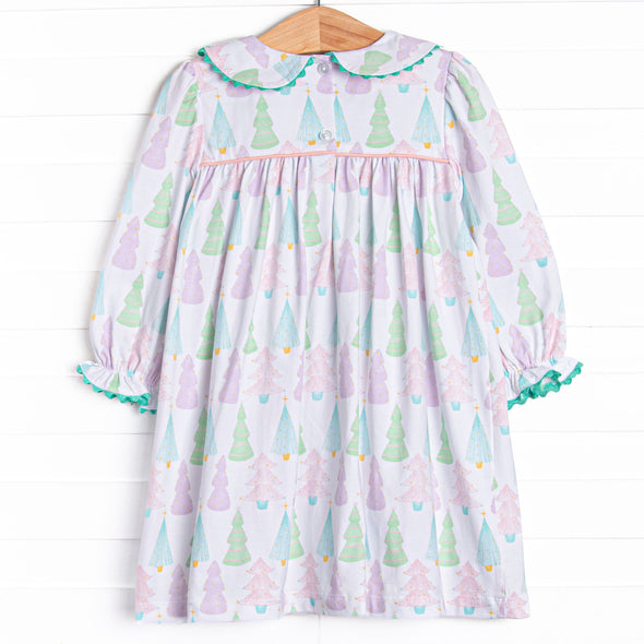 Pastel Pines Smocked Dress, Pink