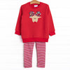 Rudy Reindeer Applique Legging Set, Red