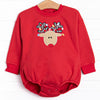 Rudy Reindeer Applique Bubble, Red