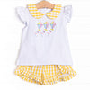 Summer Skies Applique Short Set, Yellow