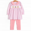 Ginger Snap Season Smocked Legging Set, Pink