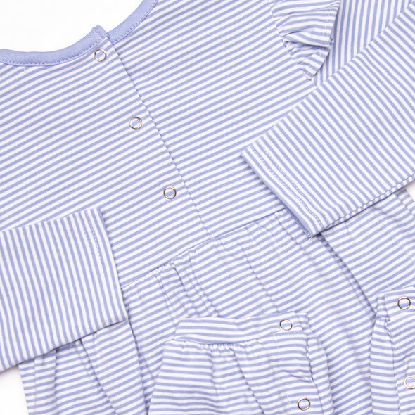 Gracie Romper, Periwinkle Stripe