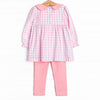 Ginger Snap Season Smocked Legging Set, Pink