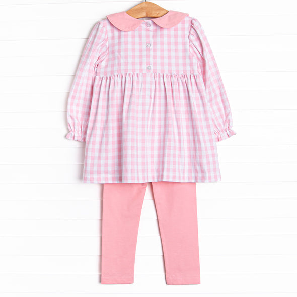 Ginger Snap Season Smocked Legging Set, Pink