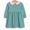 Festive Firs Applique Dress, Green