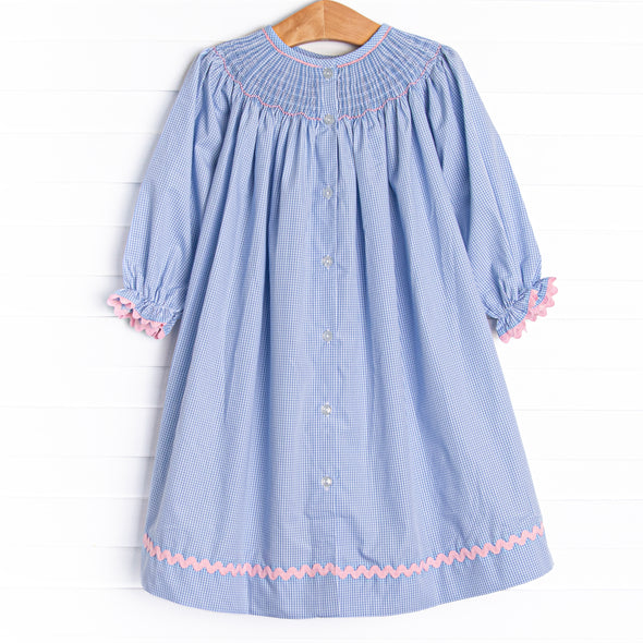 Recital Ready Smocked Bishop Dress, Blue