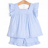 Blue Breeze Ruffle Short Set, Blue