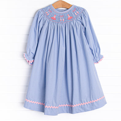 Recital Ready Smocked Bishop Dress, Blue