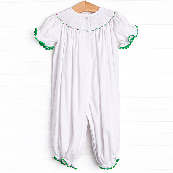 Joy of Christmas Smocked Romper, White