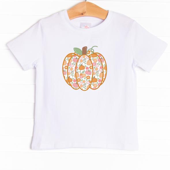 Floral Print Pumpkin Graphic Tee