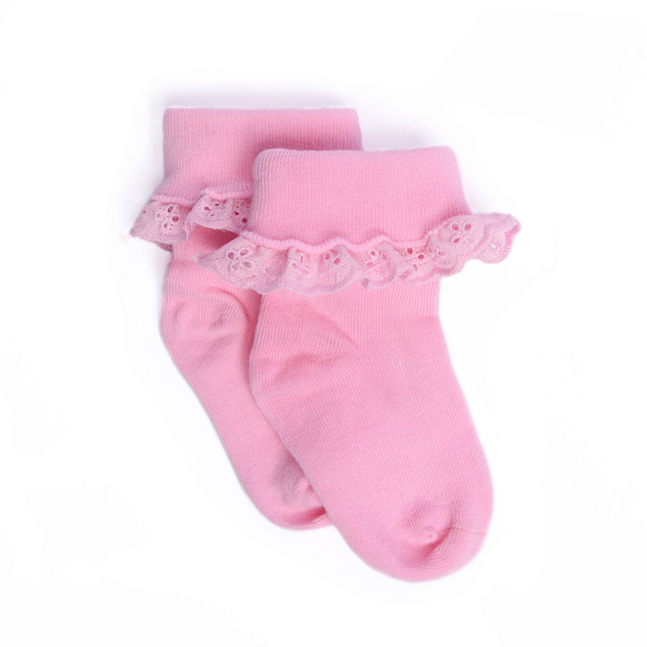 Eyelet Ruffle Ankle Sock (2 Colors)