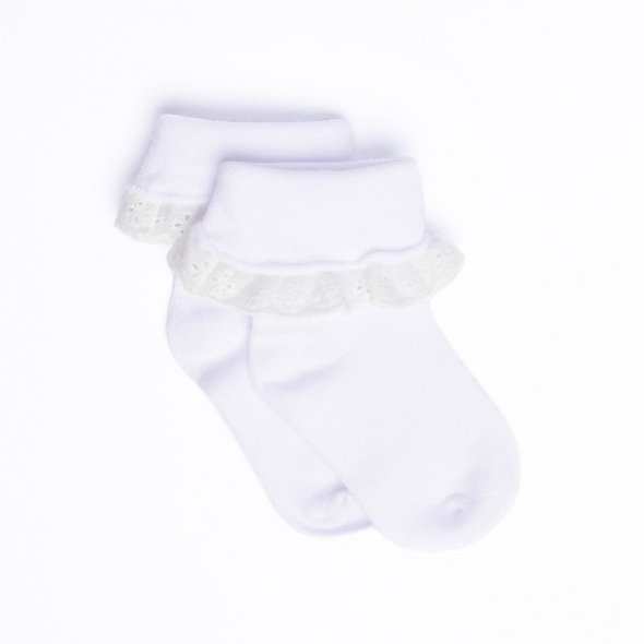 Eyelet Ruffle Ankle Sock (2 Colors)