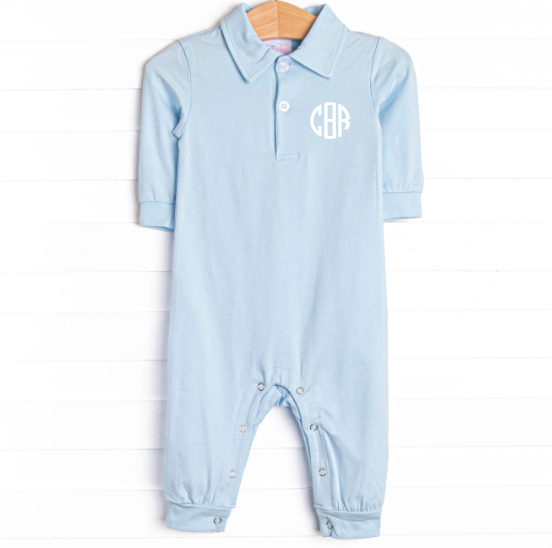 Levi Long Romper, Blue