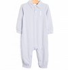 Levi Long Romper, Slate Blue Stripe