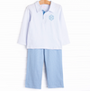 Levi Pant Set, Medium Blue Stripe