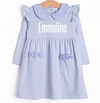 Emmaline Long Sleeve Pocket Dress, Periwinkle Stripe